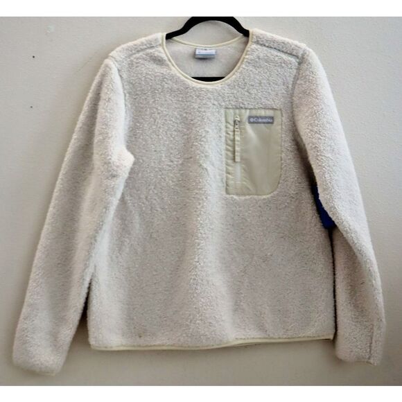 Columbia 1958651-192 Women Sz L Ivory West Bend Fleece Crew Neck Sweatshirt - Picture 1 of 10